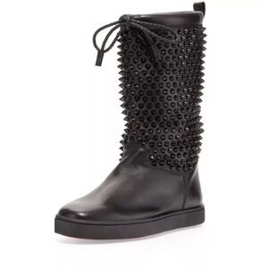 Christian Louboutin Sur La Pony Spiked Spike Napa Boots